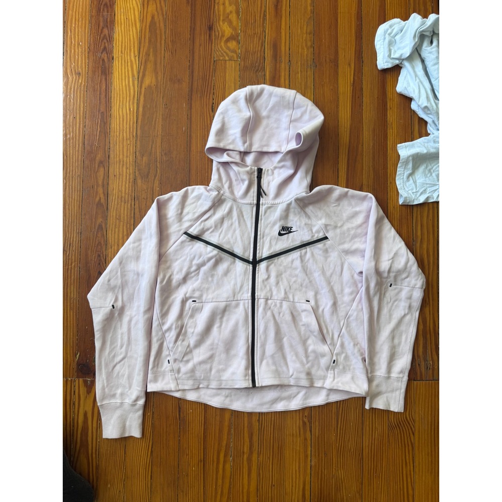 Nike Tech Fleece Windrunner Full Zip Hoodie Pale Pink Black Womens M